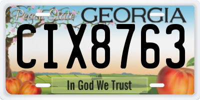 GA license plate CIX8763