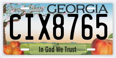 GA license plate CIX8765