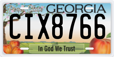 GA license plate CIX8766
