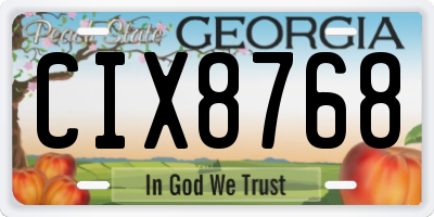 GA license plate CIX8768