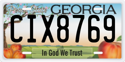 GA license plate CIX8769