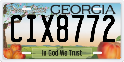 GA license plate CIX8772
