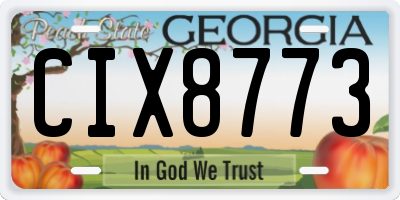 GA license plate CIX8773