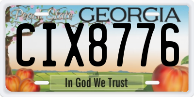 GA license plate CIX8776