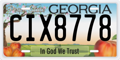 GA license plate CIX8778
