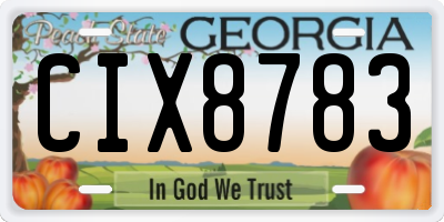 GA license plate CIX8783