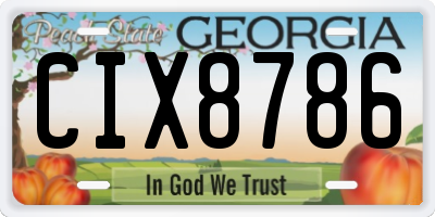 GA license plate CIX8786