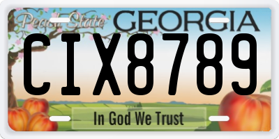 GA license plate CIX8789