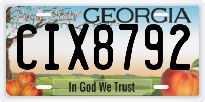 GA license plate CIX8792
