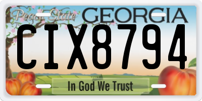 GA license plate CIX8794