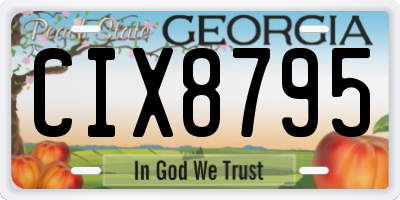 GA license plate CIX8795