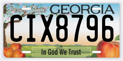 GA license plate CIX8796