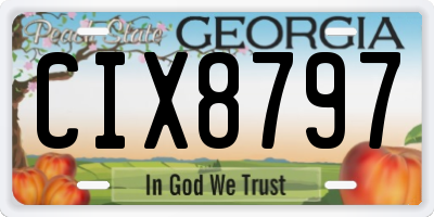 GA license plate CIX8797