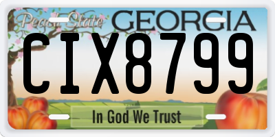 GA license plate CIX8799