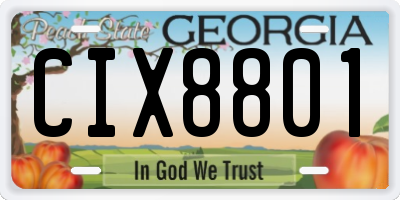 GA license plate CIX8801