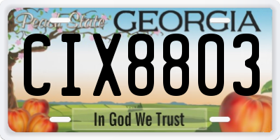 GA license plate CIX8803