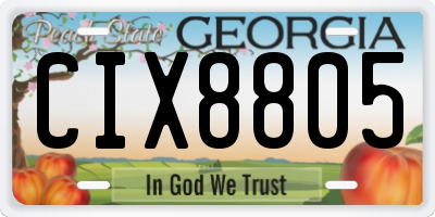 GA license plate CIX8805