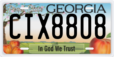 GA license plate CIX8808