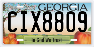 GA license plate CIX8809