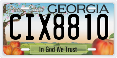 GA license plate CIX8810