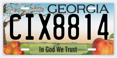 GA license plate CIX8814