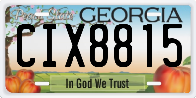 GA license plate CIX8815