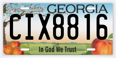 GA license plate CIX8816
