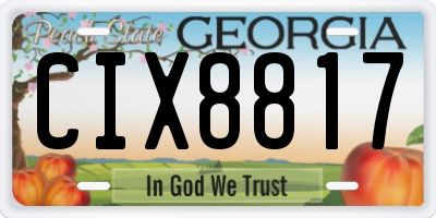 GA license plate CIX8817