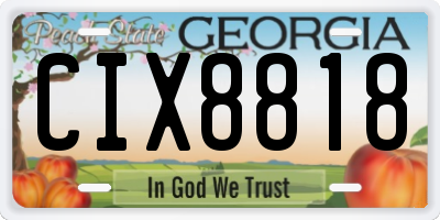 GA license plate CIX8818