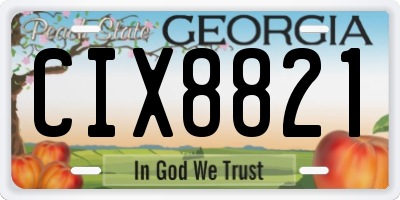 GA license plate CIX8821