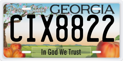 GA license plate CIX8822