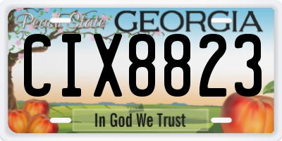 GA license plate CIX8823