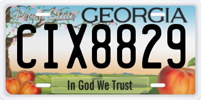 GA license plate CIX8829