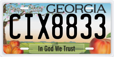 GA license plate CIX8833