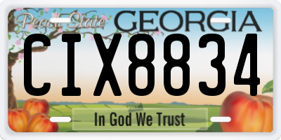 GA license plate CIX8834
