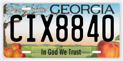 GA license plate CIX8840