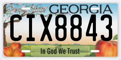GA license plate CIX8843