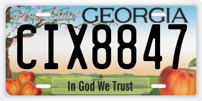 GA license plate CIX8847