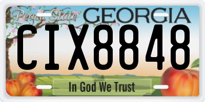 GA license plate CIX8848