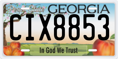 GA license plate CIX8853