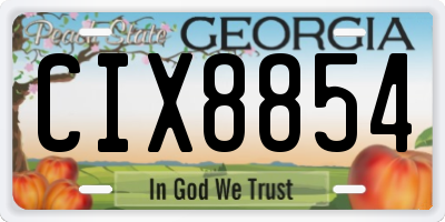 GA license plate CIX8854
