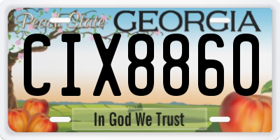 GA license plate CIX8860