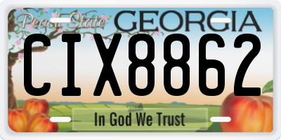 GA license plate CIX8862