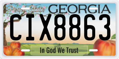GA license plate CIX8863