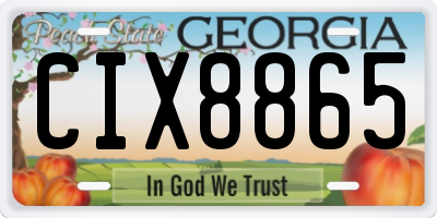 GA license plate CIX8865