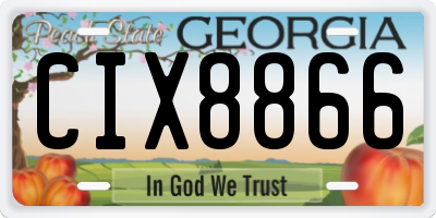 GA license plate CIX8866