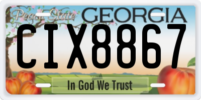 GA license plate CIX8867