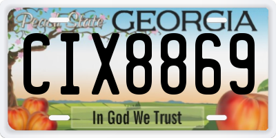 GA license plate CIX8869