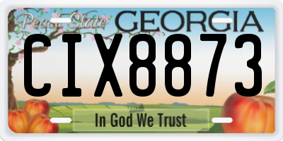 GA license plate CIX8873