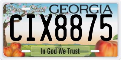 GA license plate CIX8875